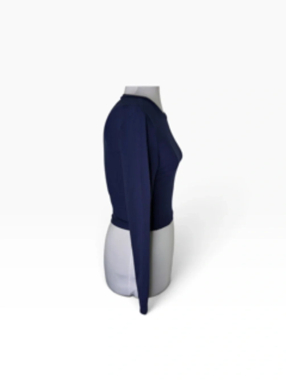 Shein Basic Crew Neck Tight Fit Navy Long Sleeve Crop Top Size M